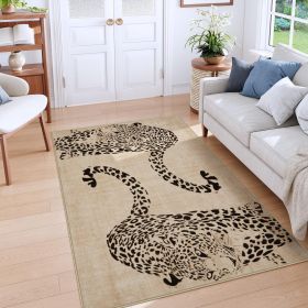 Leopard Print 5x7 Rugs for Living Room
