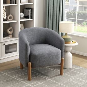 Style Comfort Accent Chair Gray Upholstery Durable Frame Solid Wood Legs Contemporary Living Room Furniture 1pc