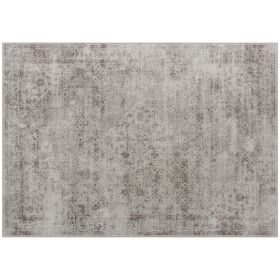 Machine Washable Area Rug 5x7, Non-Slip Traditional Floor Carpet for Living Room, Bedroom, Light Mixed-Brown