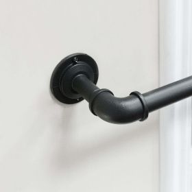 1" Industrial Pipe Single Curtain Rod 42-120" Wrought Iron