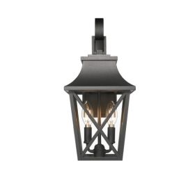 Black Outdoor Wall Light 2 Lights, Large Outdoor Modern Wall Light Fixtures, Industrial Porch Light Wall Mounted With Glass, Waterproof Farmhouse (Option: Black)