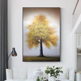 Hand Painted Oil Painting Original Tree Painting on Canvas Large Abstract Gold Big Tower Tree Landscape Acrylic Oil Painting Modern Living Room W (Style: 01, size: 50X70cm)