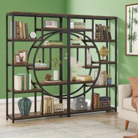 Bookshelf (Color: Rustic Brown and Black)